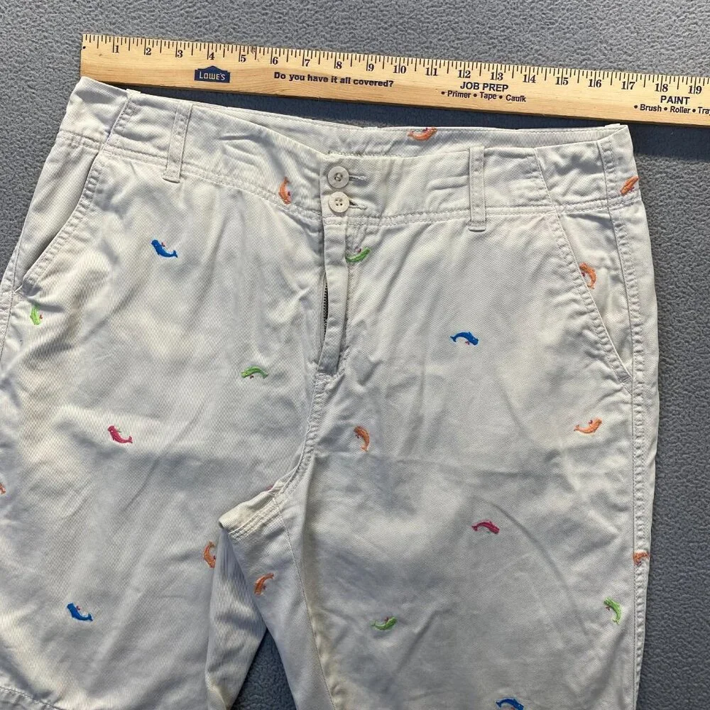 bamboo trader bermuda Beige shorts size 14 Embroidery,Pockets Zipper